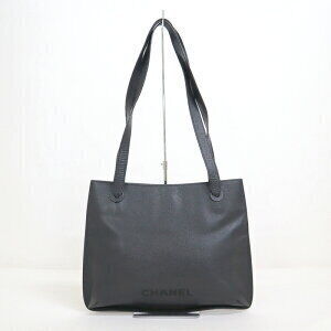 CHANEL Tote Bag Caviar Skin Black
